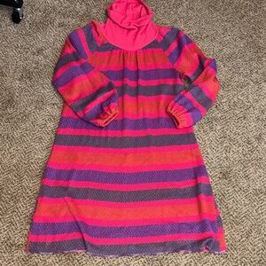 Vintage Pink and Purple Striped Dress Small Medium